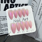 Minimal Aurora - Pink White Iridescent Press-On Nails | Elegant Gradient Nail Art for Office, Event & Daily Wear