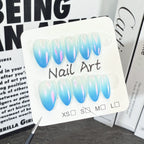 Blue Gradient Aurora Press-On Nails with Iridescent Shimmer | Dreamy Ocean & Aurora Nail Art for Summer & Vacation