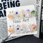 Halloween Cute 3D Press-On Nails with Pumpkin, Eyeball, Witch Hat & Candy | Spooky Glitter Party Nails for Halloween Costume & Events