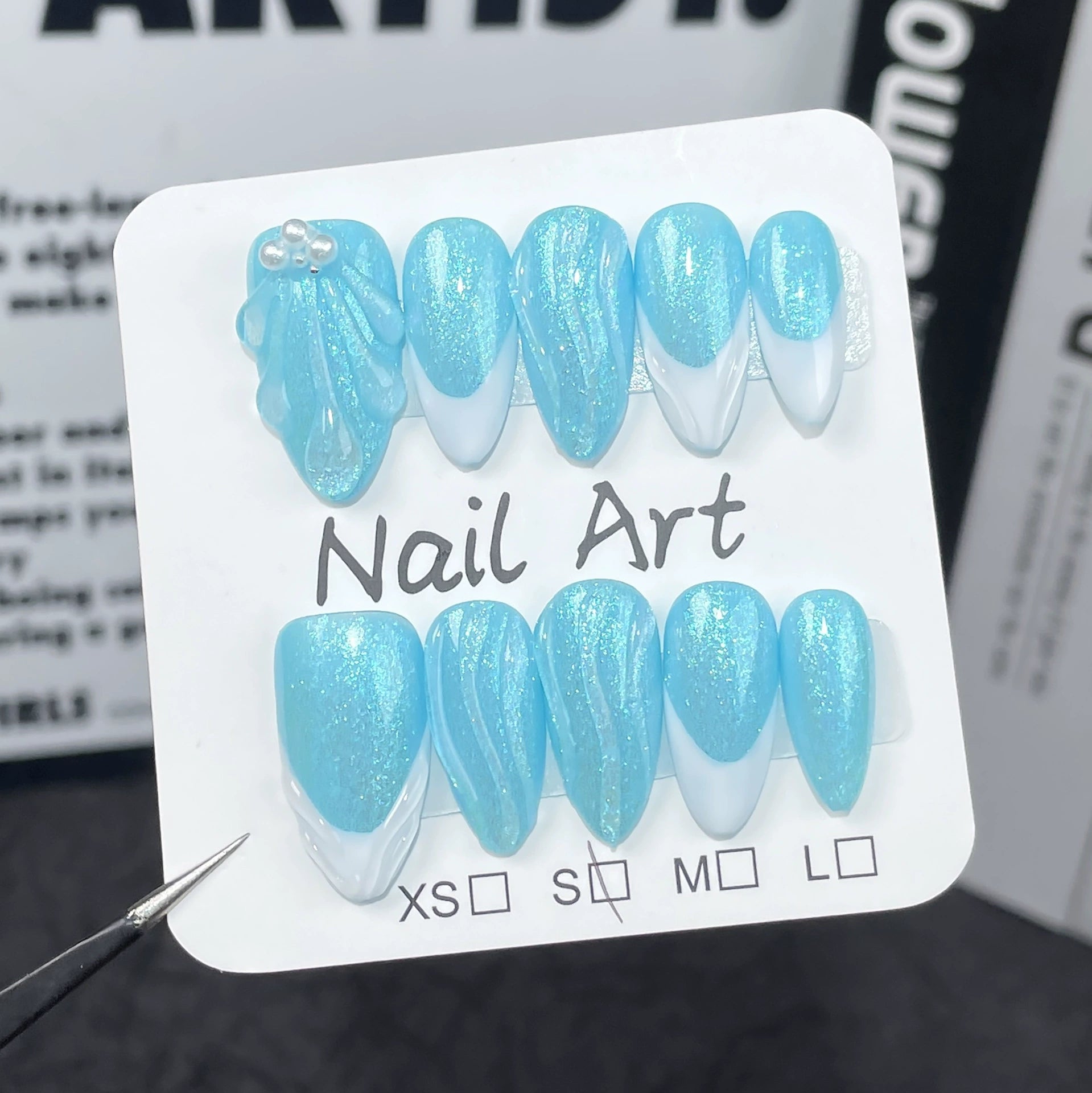 Ocean Whispers Nail Bundle 3 Sea-Inspired Press On Nail Sets - Mermaid Sparkle, Ocean Wave & Silver Coral Vibes