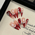 CHRISMAS NAILS-TEN PIECES OF HANDCRAFTED PRESS ON NAIL