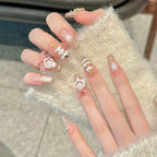 CHRISMAS NAILS-TEN PIECES OF HANDCRAFTED PRESS ON NAIL