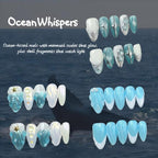 Ocean Whispers Nail Bundle 3 Sea-Inspired Press On Nail Sets - Mermaid Sparkle, Ocean Wave & Silver Coral Vibes