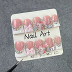 Hello Kitty 3D Press-On Nails | Pink Bow & White Flower Design | Sweet Cute Nail Art for Girls