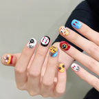 HALLOWEEN NAILS-TEN PIECES OF HANDCRAFTED PRESS ON NAIL