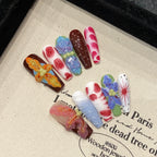 3D FLOWER-TEN PIECES OF HANDCRAFTED PRESS ON NAIL