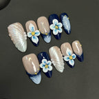 3D FLOWER-TEN PIECES OF HANDCRAFTED PRESS ON NAIL