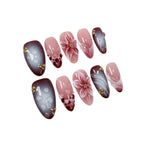 Romantic Pink Lavender 3D Flower Nails – Luxury Almond Press-On Art Set
