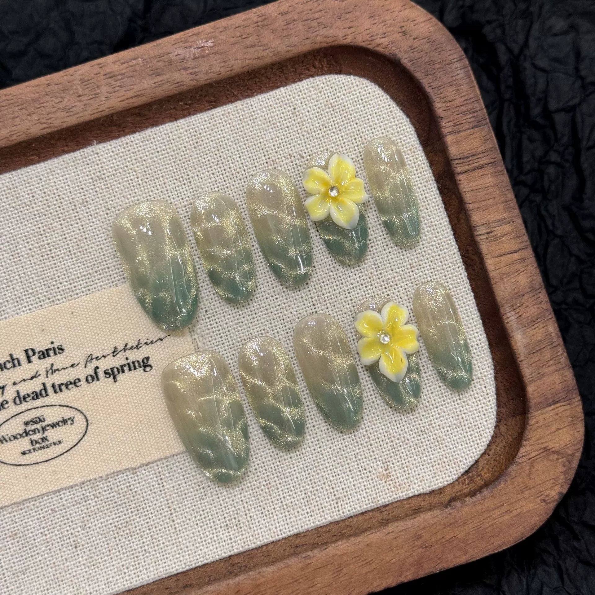 3D FLOWER-TEN PIECES OF HANDCRAFTED PRESS ON NAIL