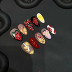 3D FLOWER-TEN PIECES OF HANDCRAFTED PRESS ON NAIL