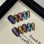 HALLOWEEN NAILS-TEN PIECES OF HANDCRAFTED PRESS ON NAIL