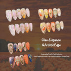 Handcrafted Press On Nails Collection: Glam Elegance & Artistic Edge - Unique Iridescent, Vintage Floral & Edgy Cross Designs