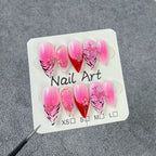 Sweet Wild Fusion - Pink Gradient Press-On Nails with 3D Floral & Zebra Pattern | Romantic Glam Nail Art for Date & Street Style